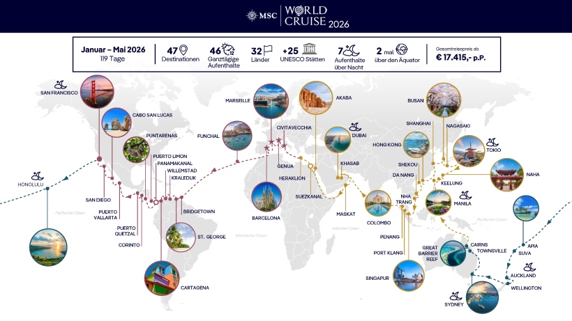 B2B PROMO MSC World Cruise 26 Infografik de DE