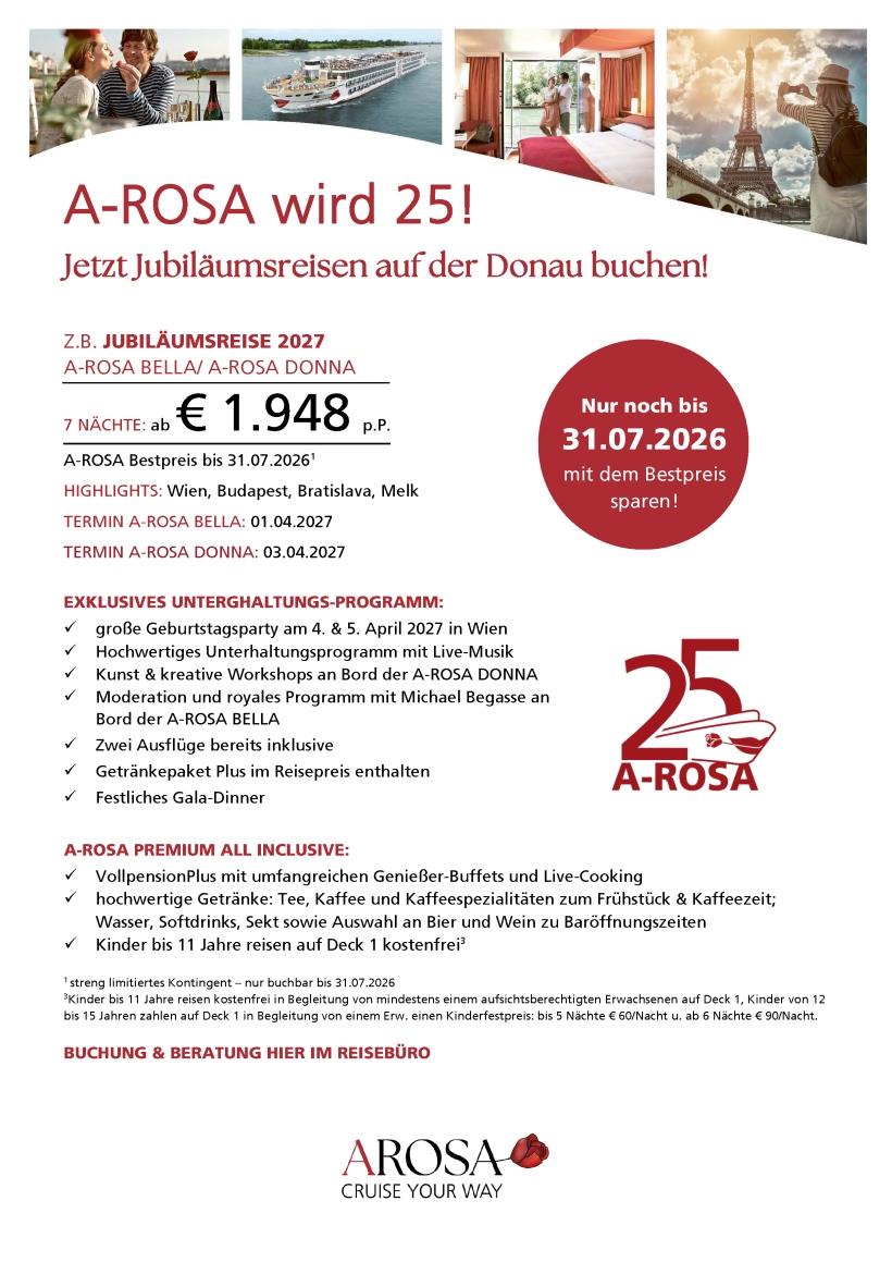 Bestpreis 2027 Jubilaeumsreisen Header