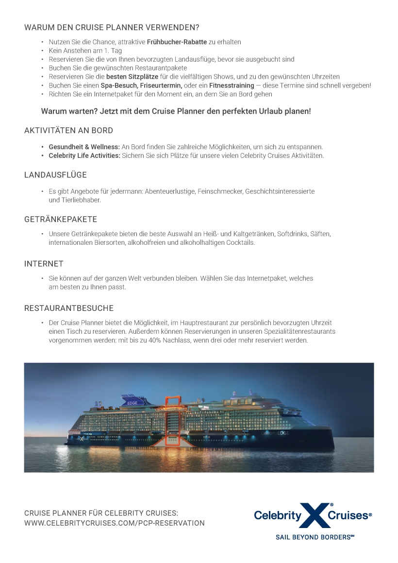 Celebrity Cruises Cruise Planner Seite 2