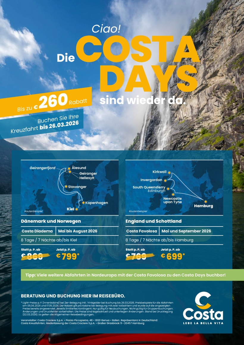 DE COSTA DAYS 26 Angebotsflyer Seite 4
