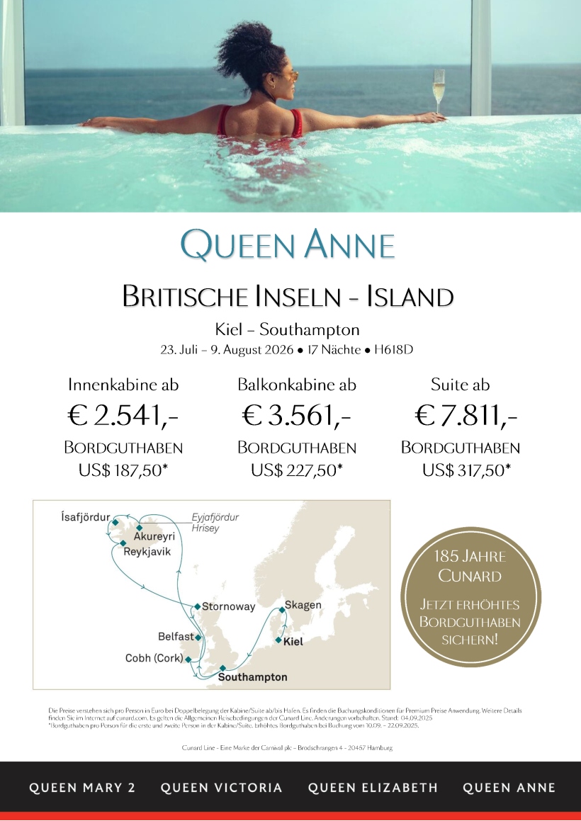 QueenAnne H618D BritischeInseln Island Premium extraOBC 185Jahre