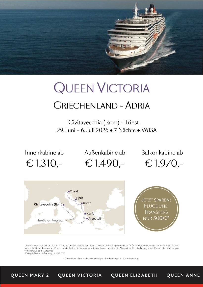 QueenVictoria V613A Griechenland Adria Smart
