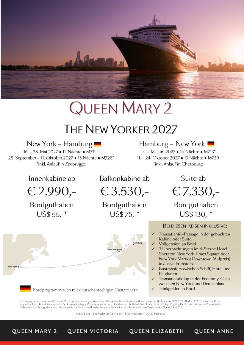 Queen Mary 2 New Yorker 2027 Seite 1