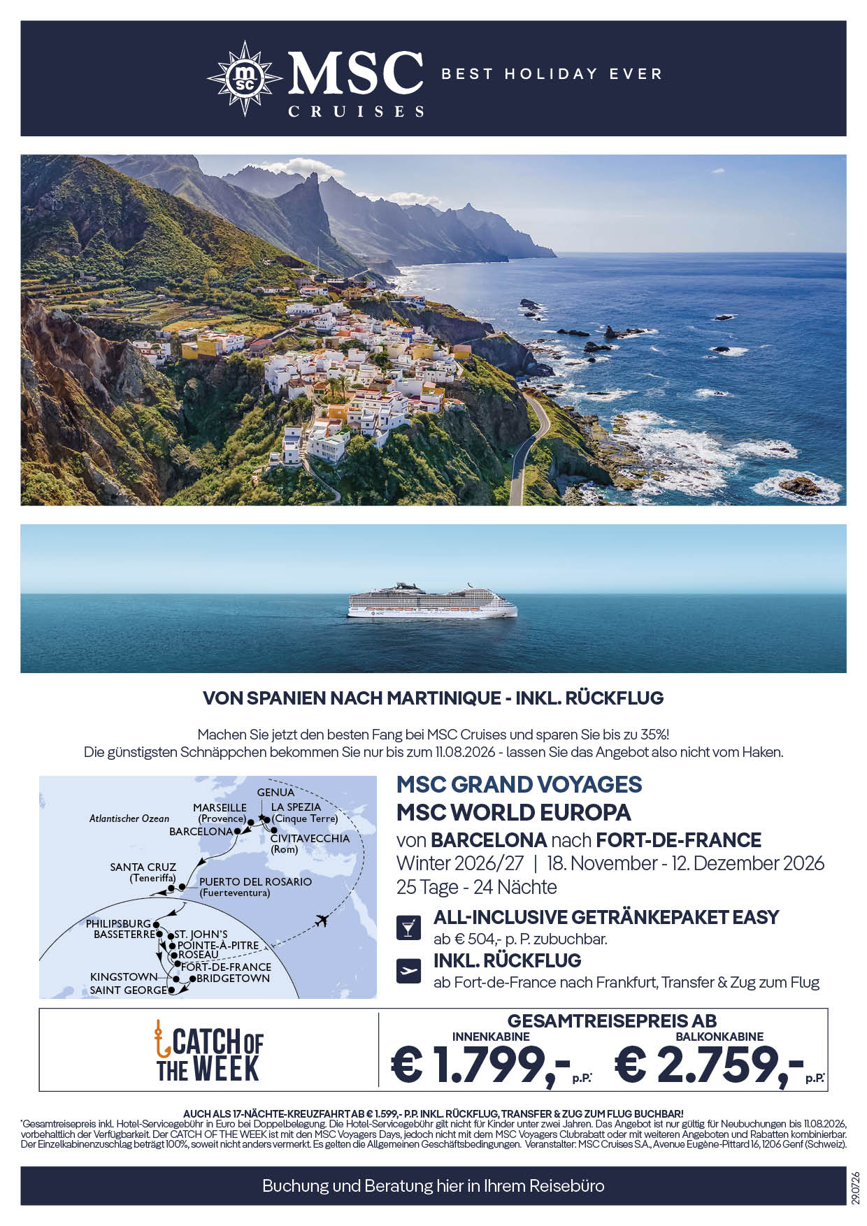 Catch of the Week KW31 MSC World Europa BCN FDF