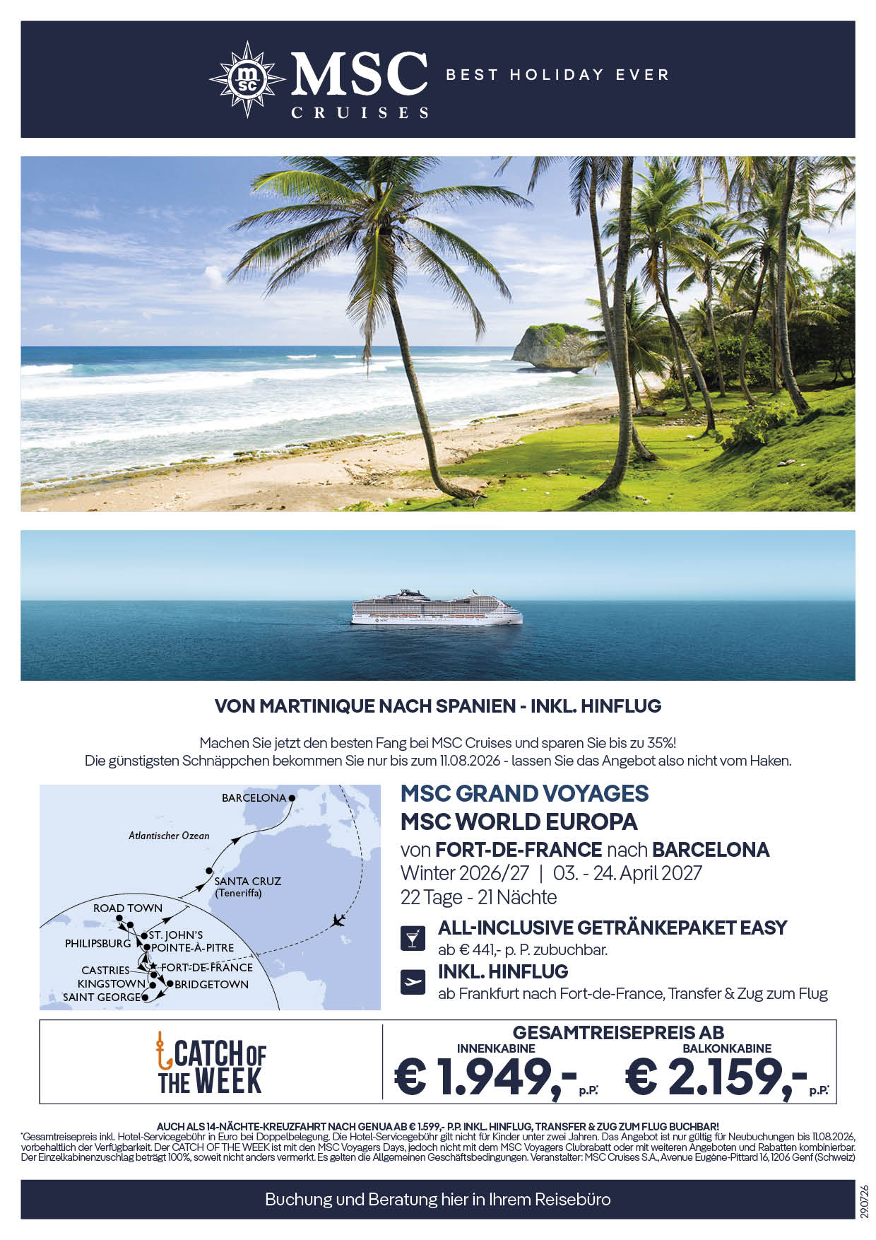 Catch of the Week KW31 MSC World Europa FDF BCN