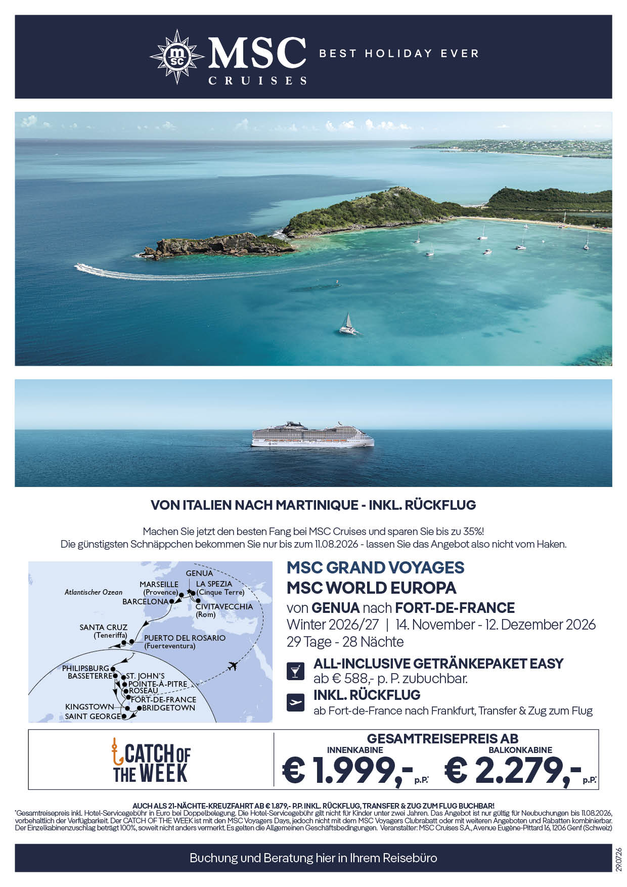 Catch of the Week KW31 MSC World Europa GOA FDF
