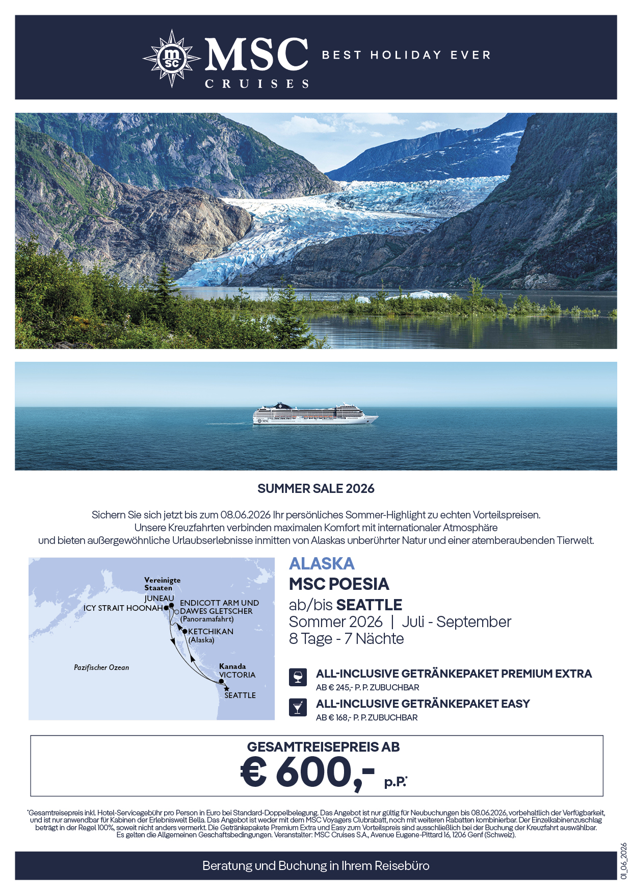 Summer Sale Alaska MSC Poesia
