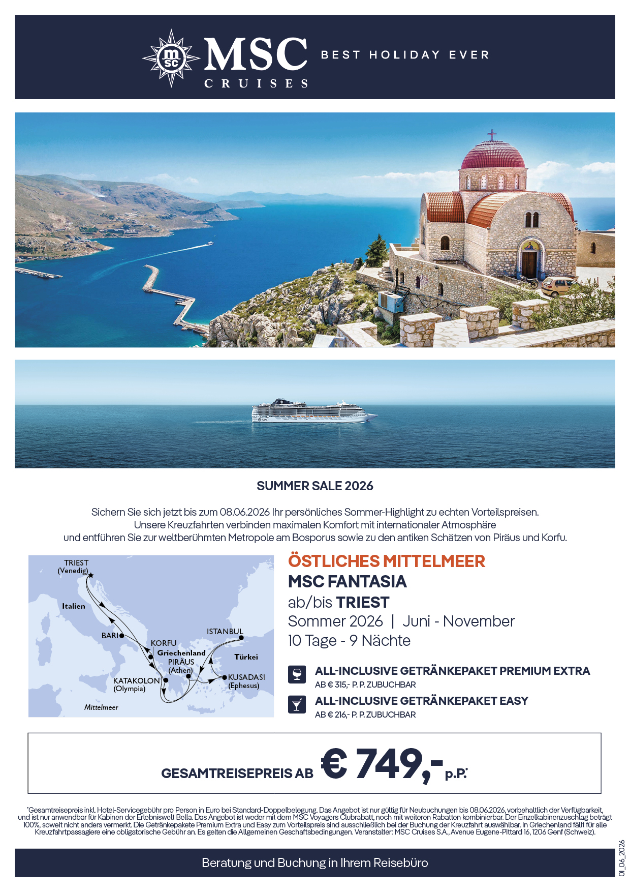Summer Sale Mittelmeer MSC Fantasia
