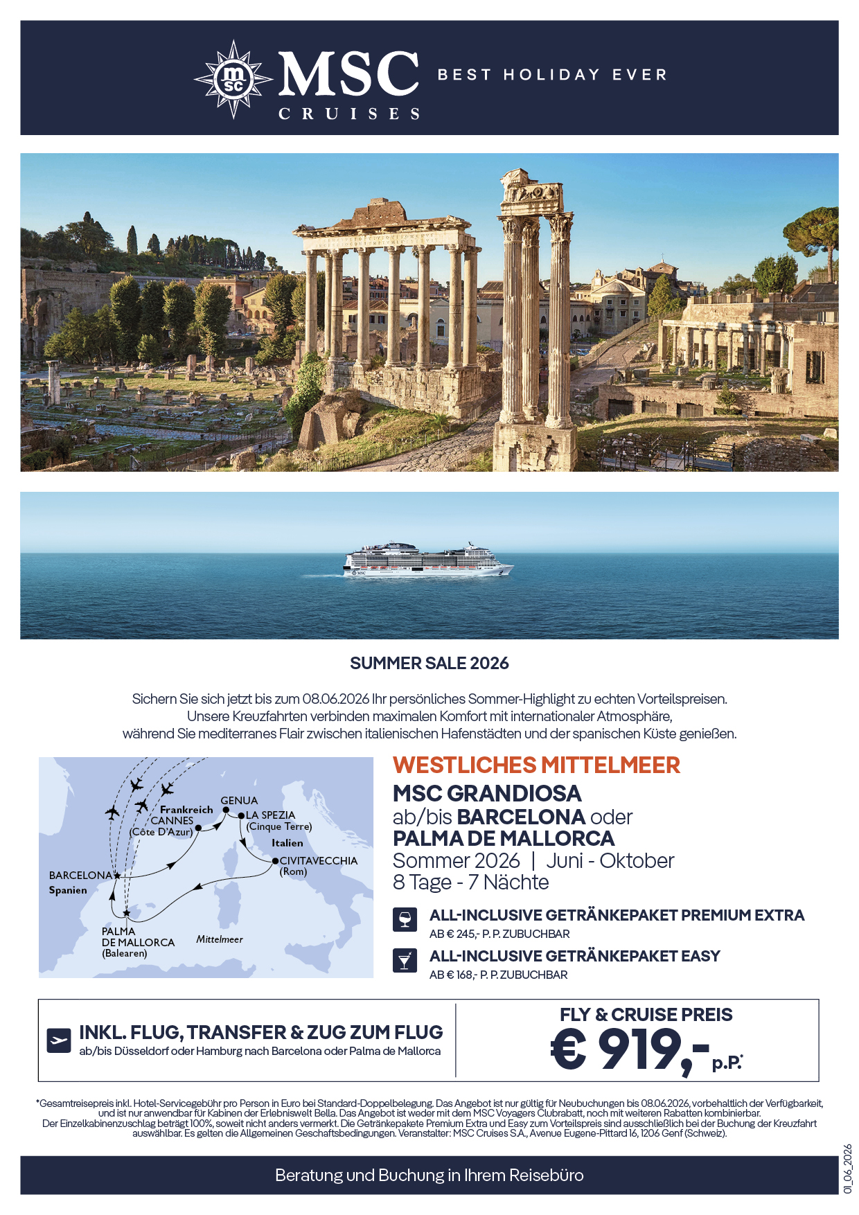 Summer Sale Mittelmeer MSC Grandiosa
