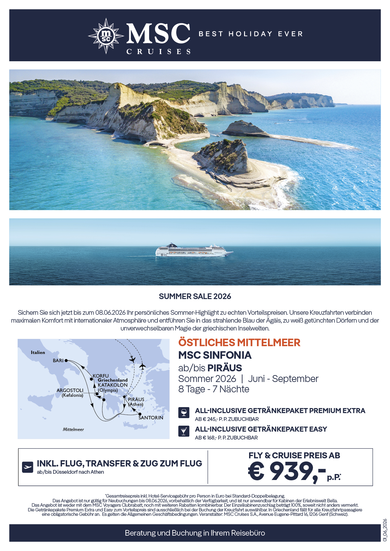 Summer Sale Mittelmeer MSC Sinfonia