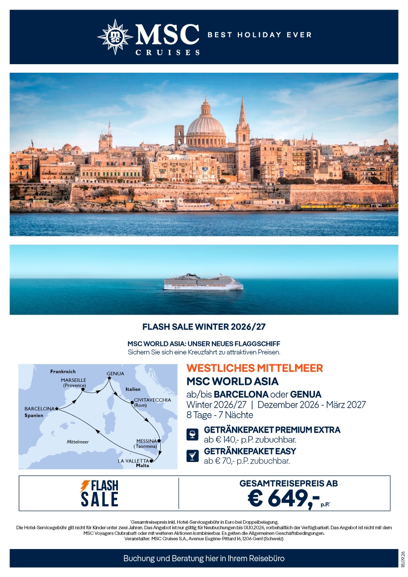 World Asia ab 649 p.P. Winter 202627