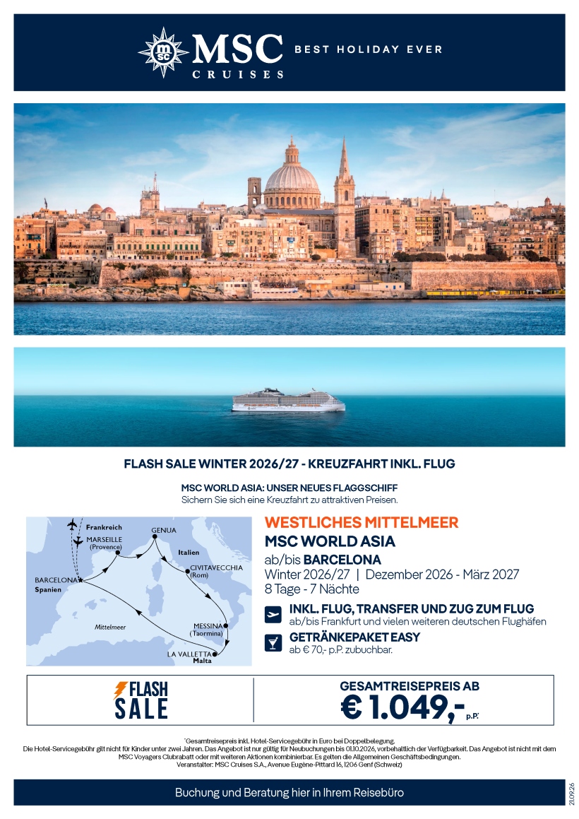 World Asia inkl. Flug ab 1.049 p.P. Winter 202627