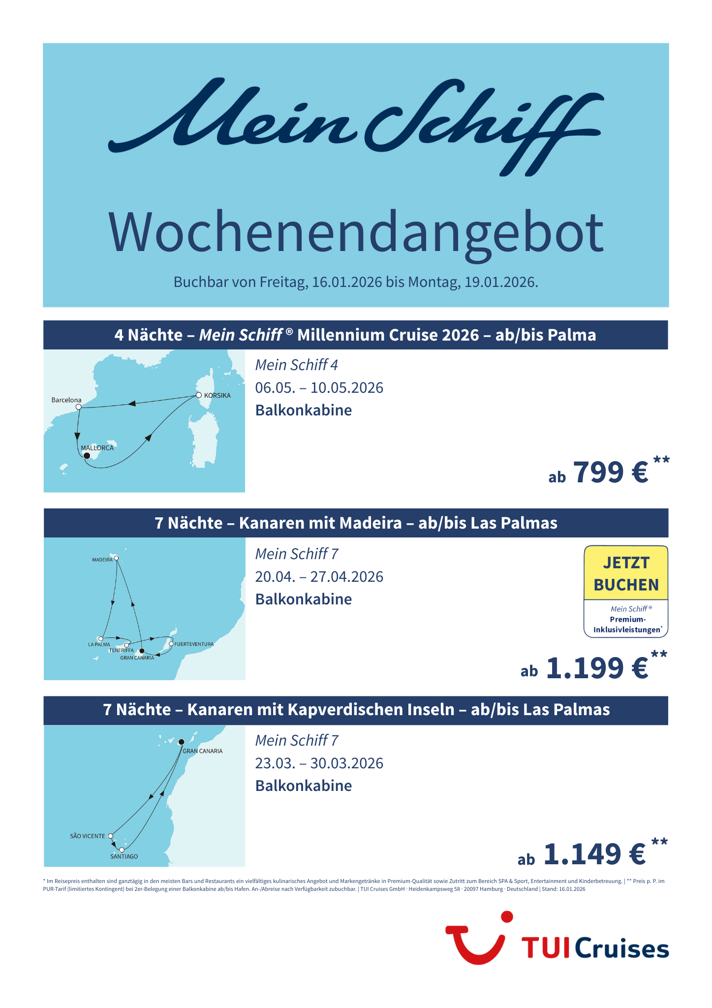 mein schiff wochenendangebot kw 03 bunt