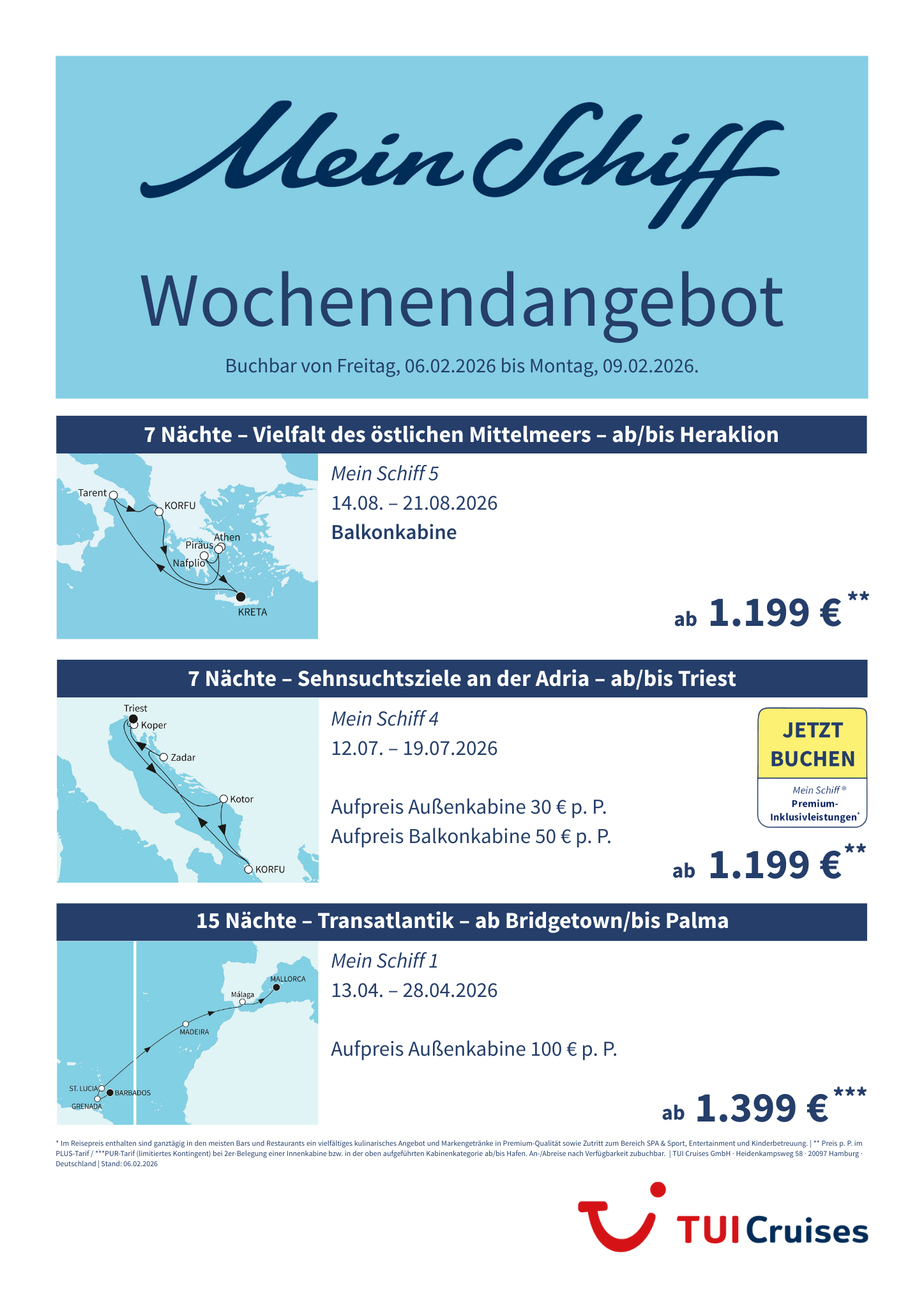 mein schiff wochenendangebot kw 06 bunt