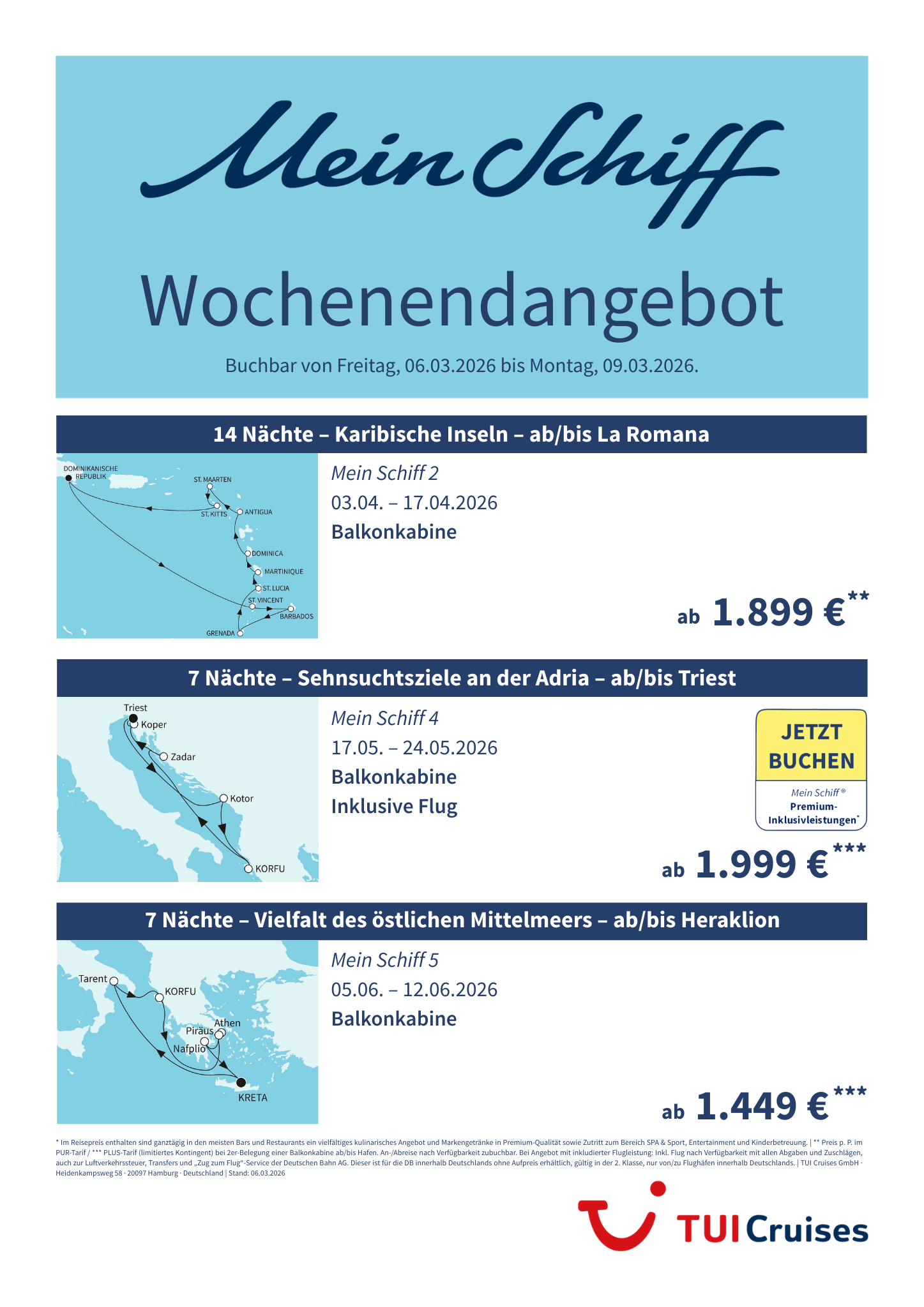 mein schiff wochenendangebot kw 10 bunt