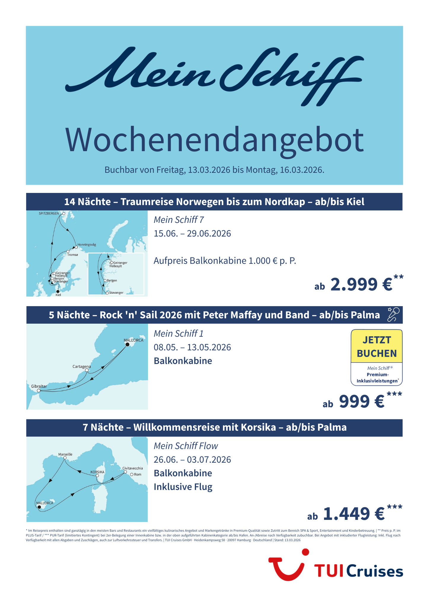 mein schiff wochenendangebot kw 11 bunt