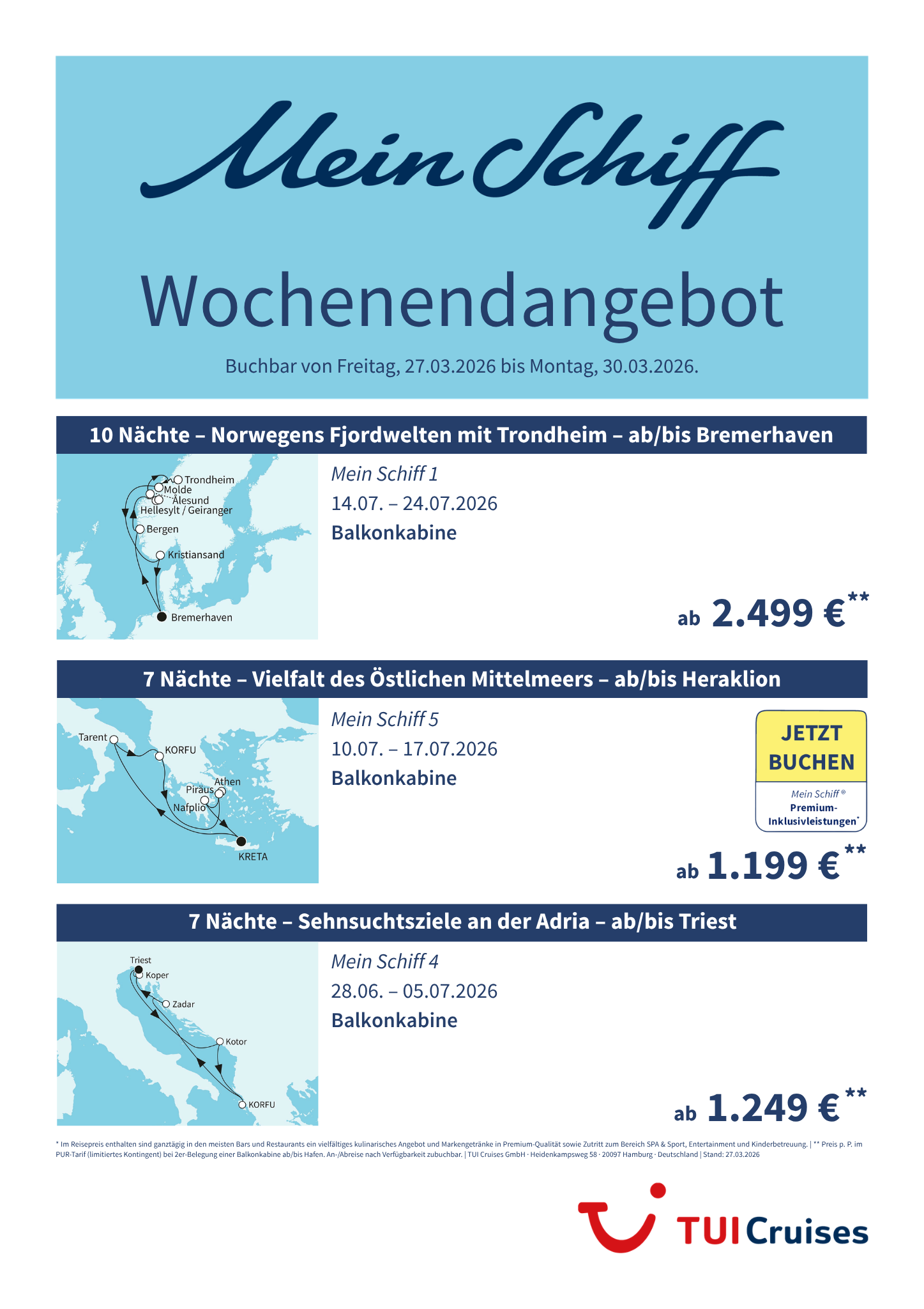 mein schiff wochenendangebot kw 13 bunt
