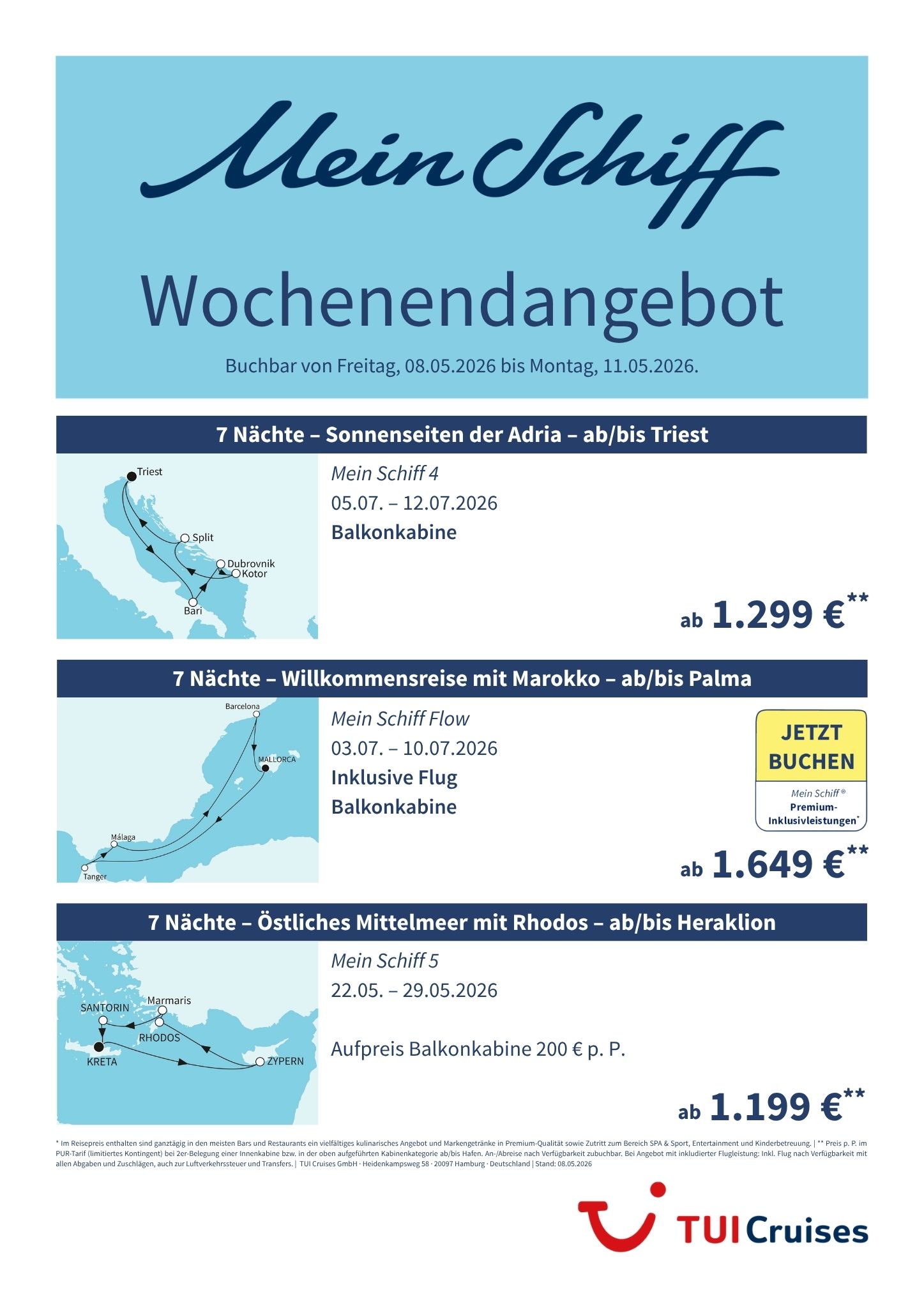mein schiff wochenendangebot kw 19 bunt
