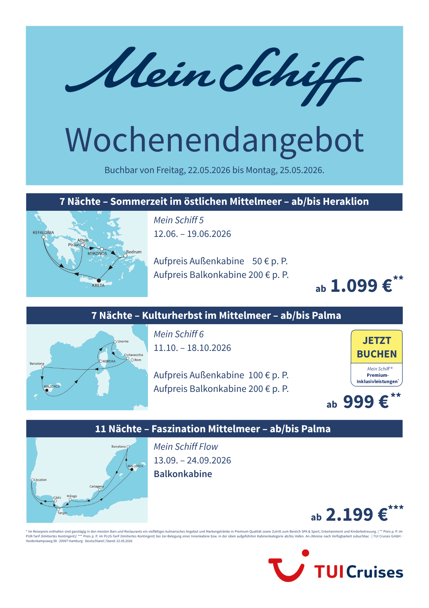 mein schiff wochenendangebot kw 21 bunt