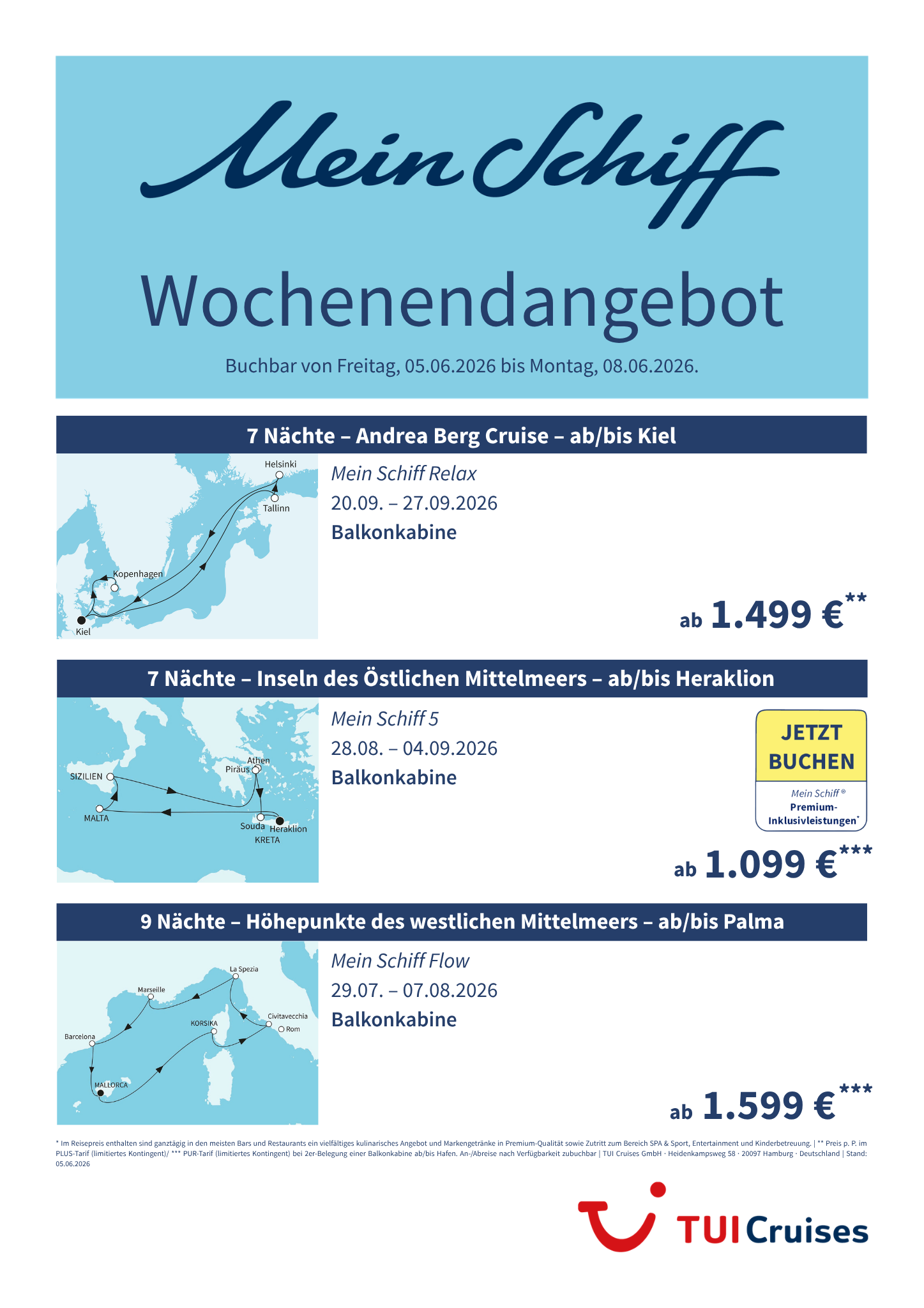 mein schiff wochenendangebot kw 23 bunt