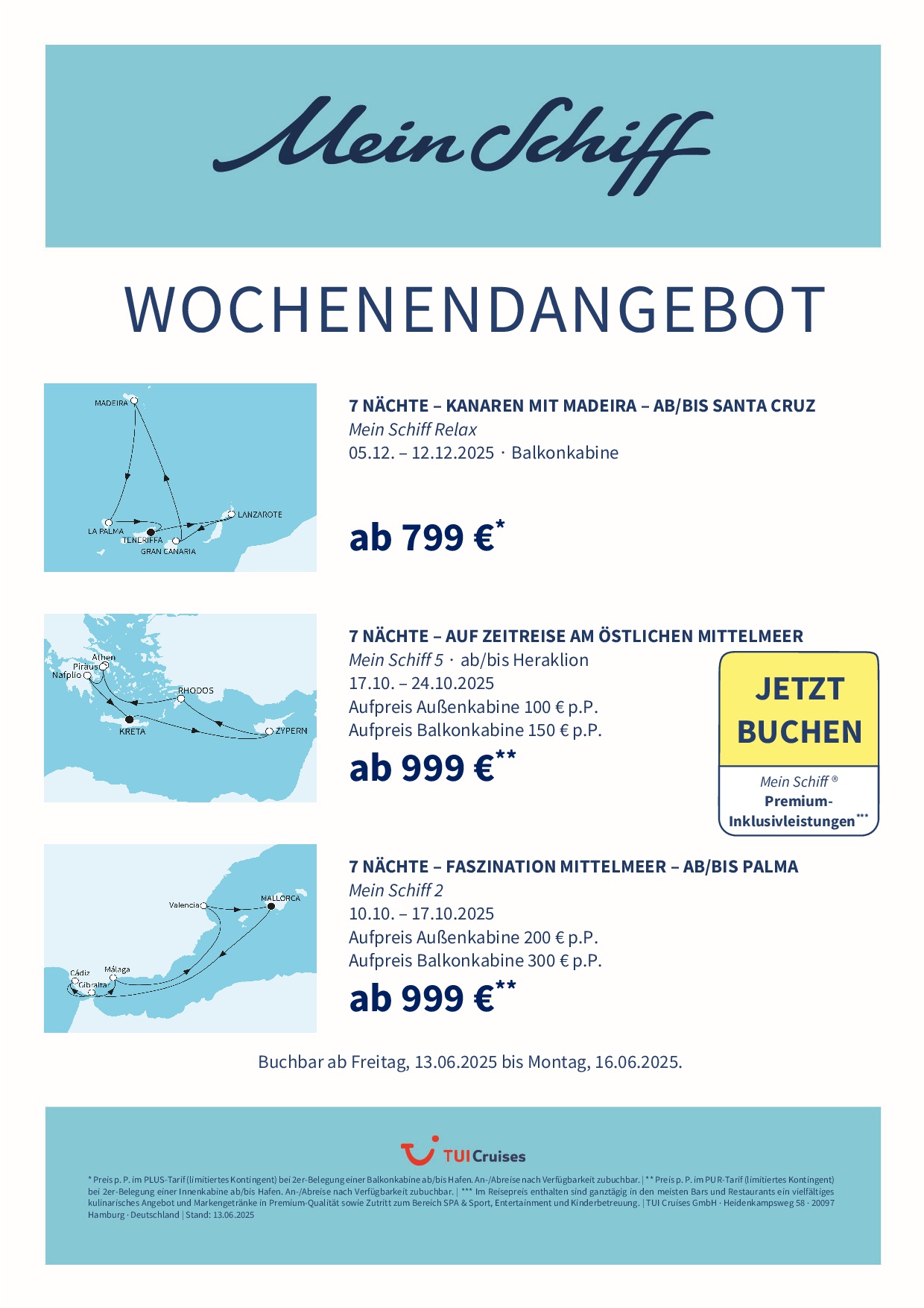 mein schiff wochenendangebot kw 24 bunt