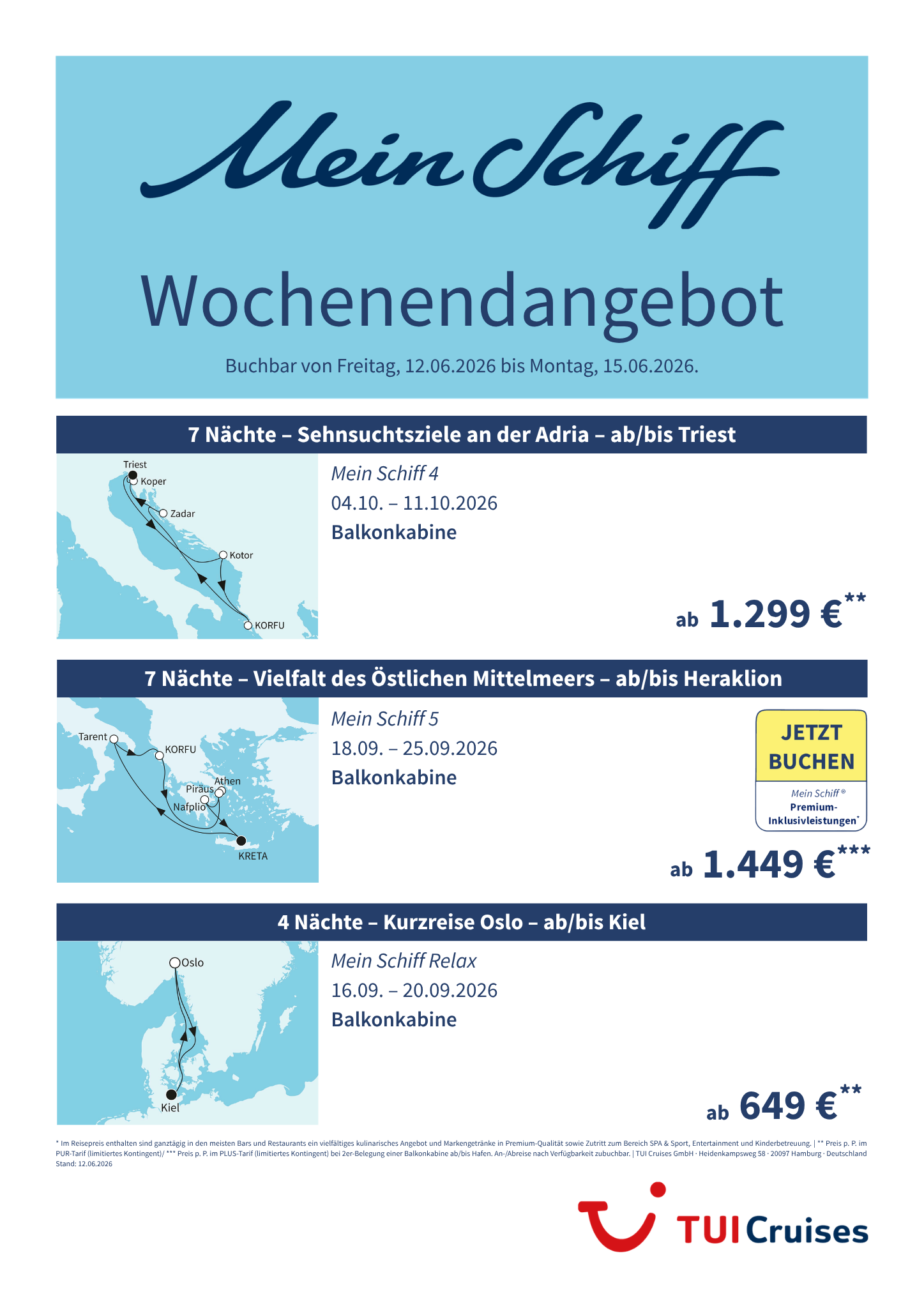 mein schiff wochenendangebot kw 24 bunt
