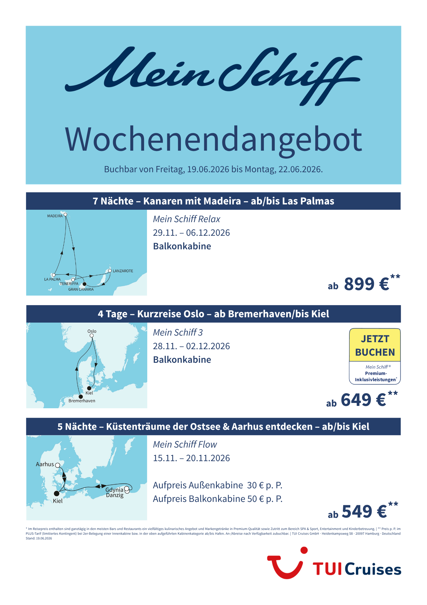 mein schiff wochenendangebot kw 25 bunt