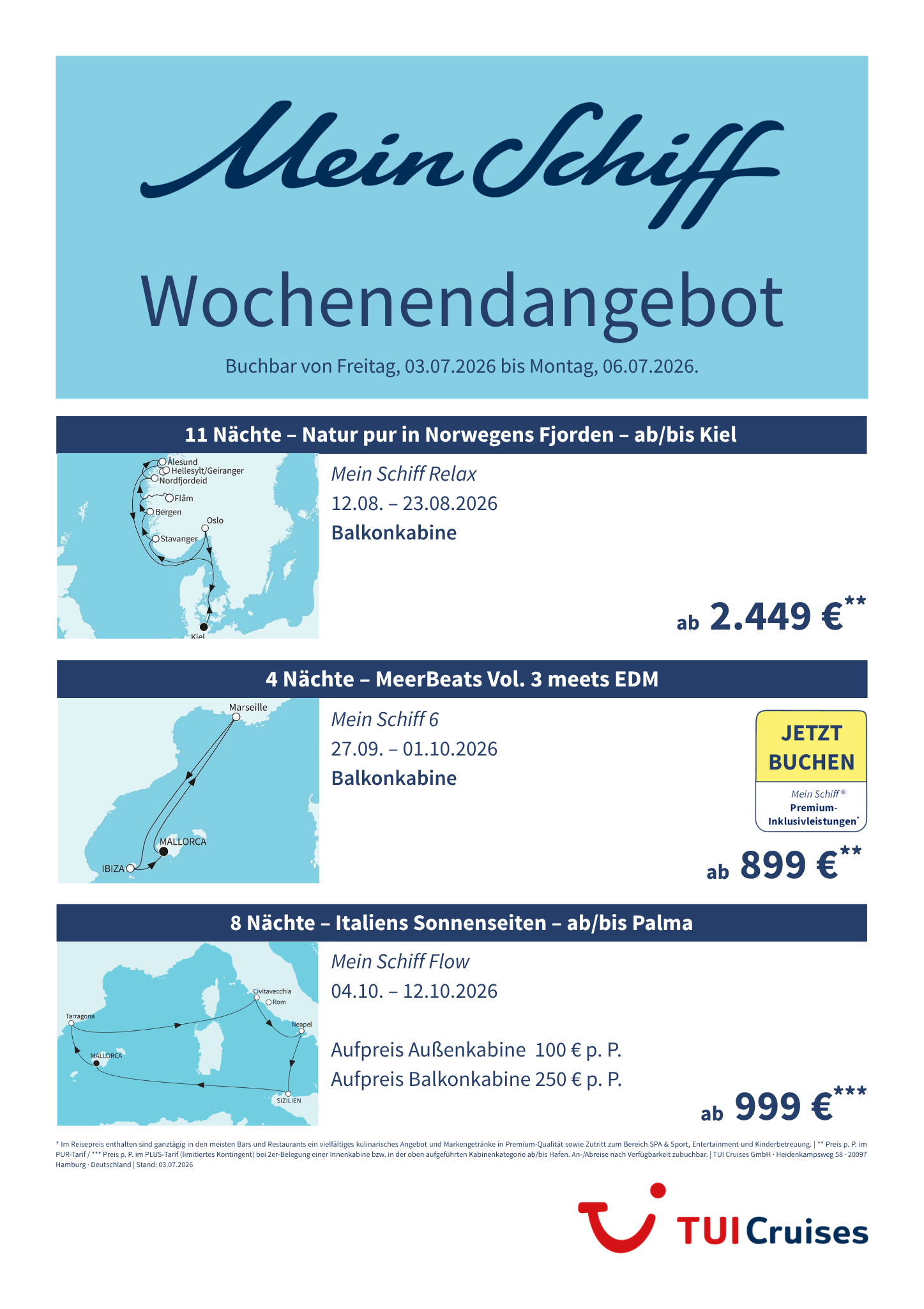 mein schiff wochenendangebot kw 27 bunt
