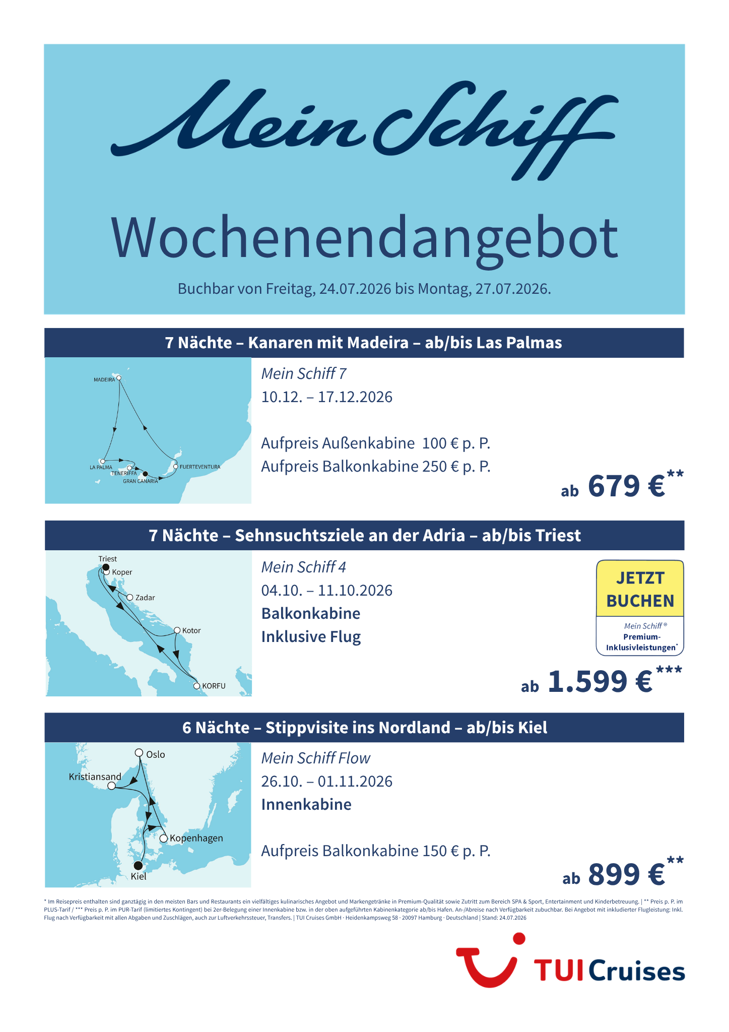 mein schiff wochenendangebot kw 30 bunt
