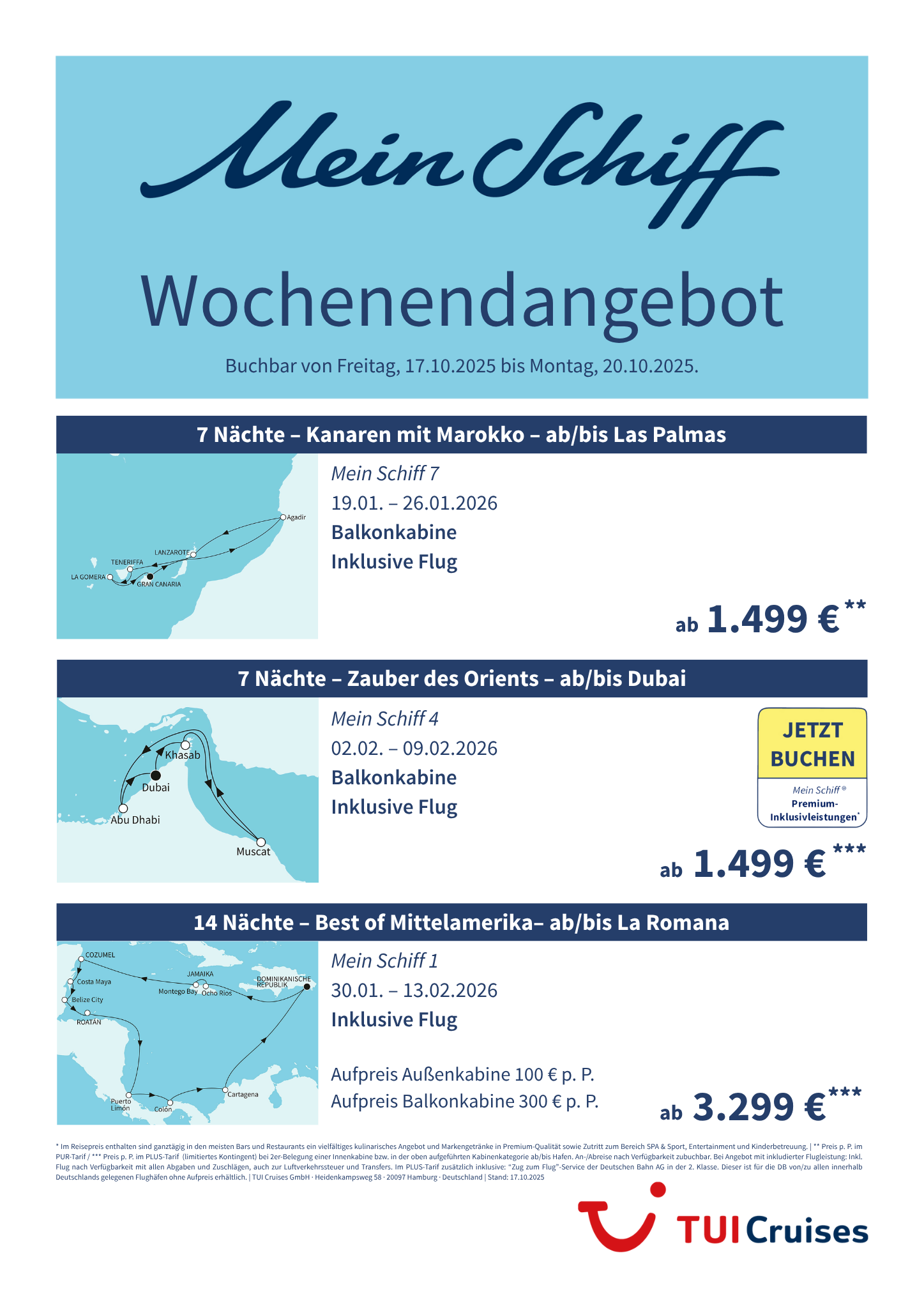 mein schiff wochenendangebot kw 42 bunt