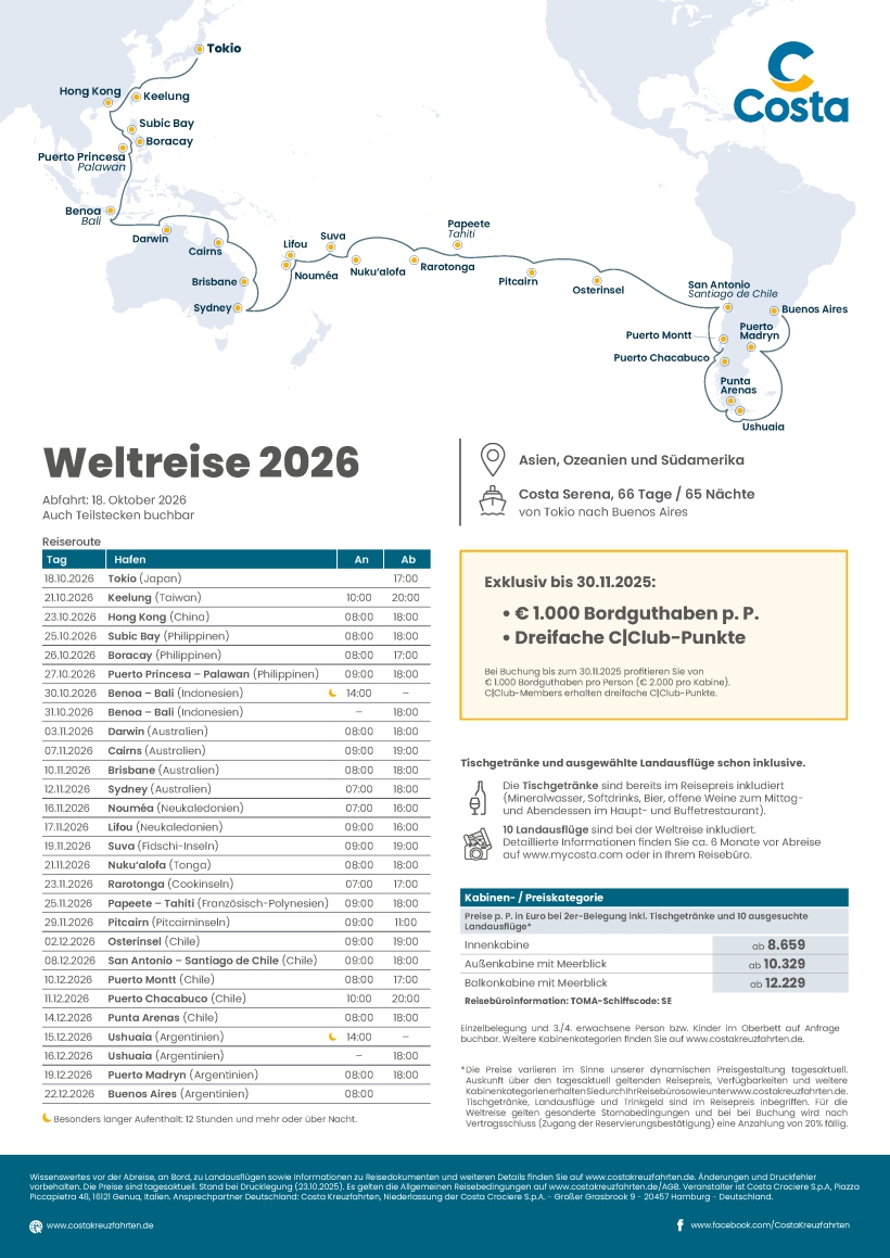 Weltreise2026 Serena