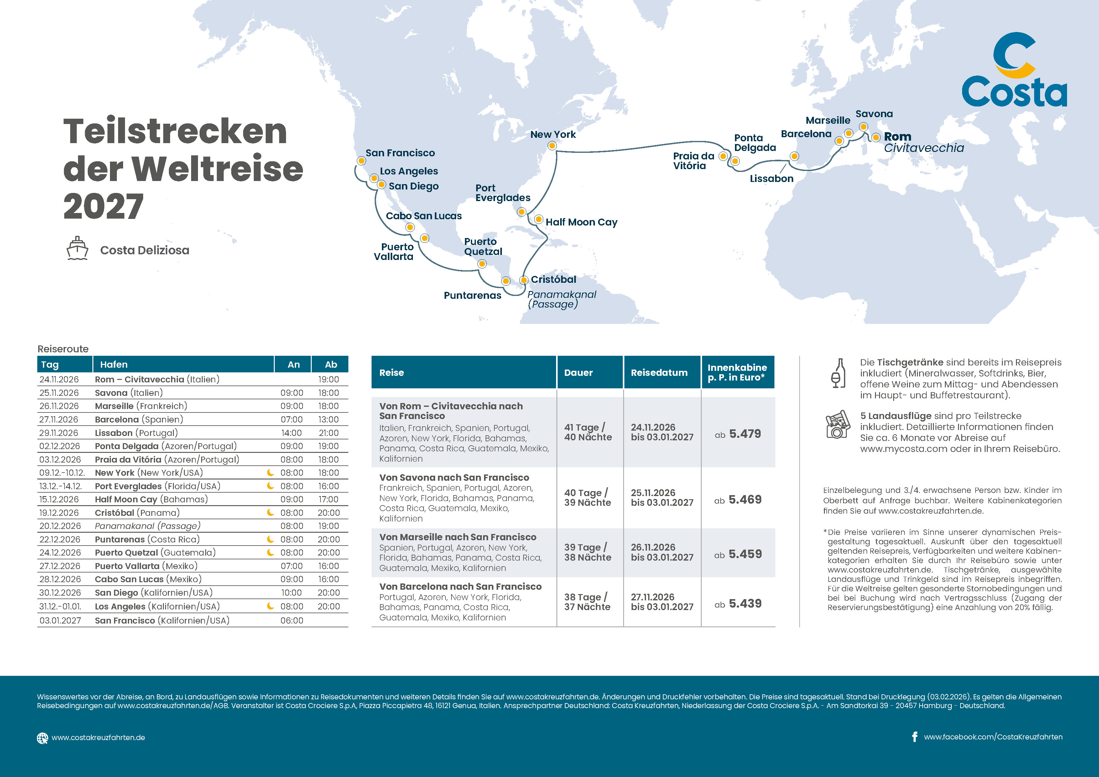 DE Teilstrecken Weltreise2027 EU SFO