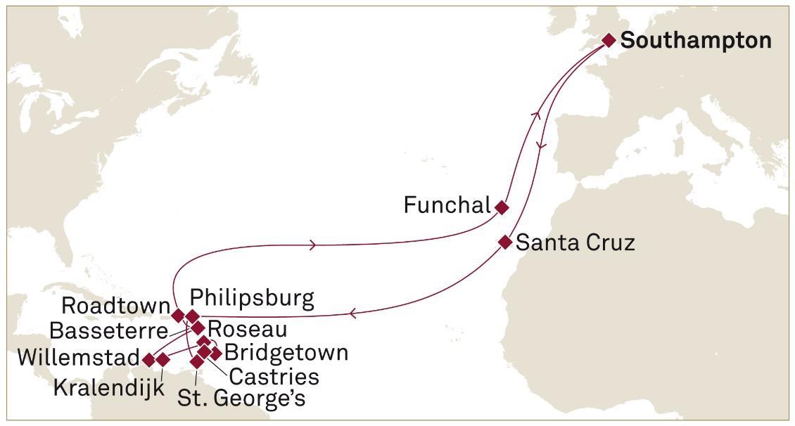 QueenMary2 M803 Route