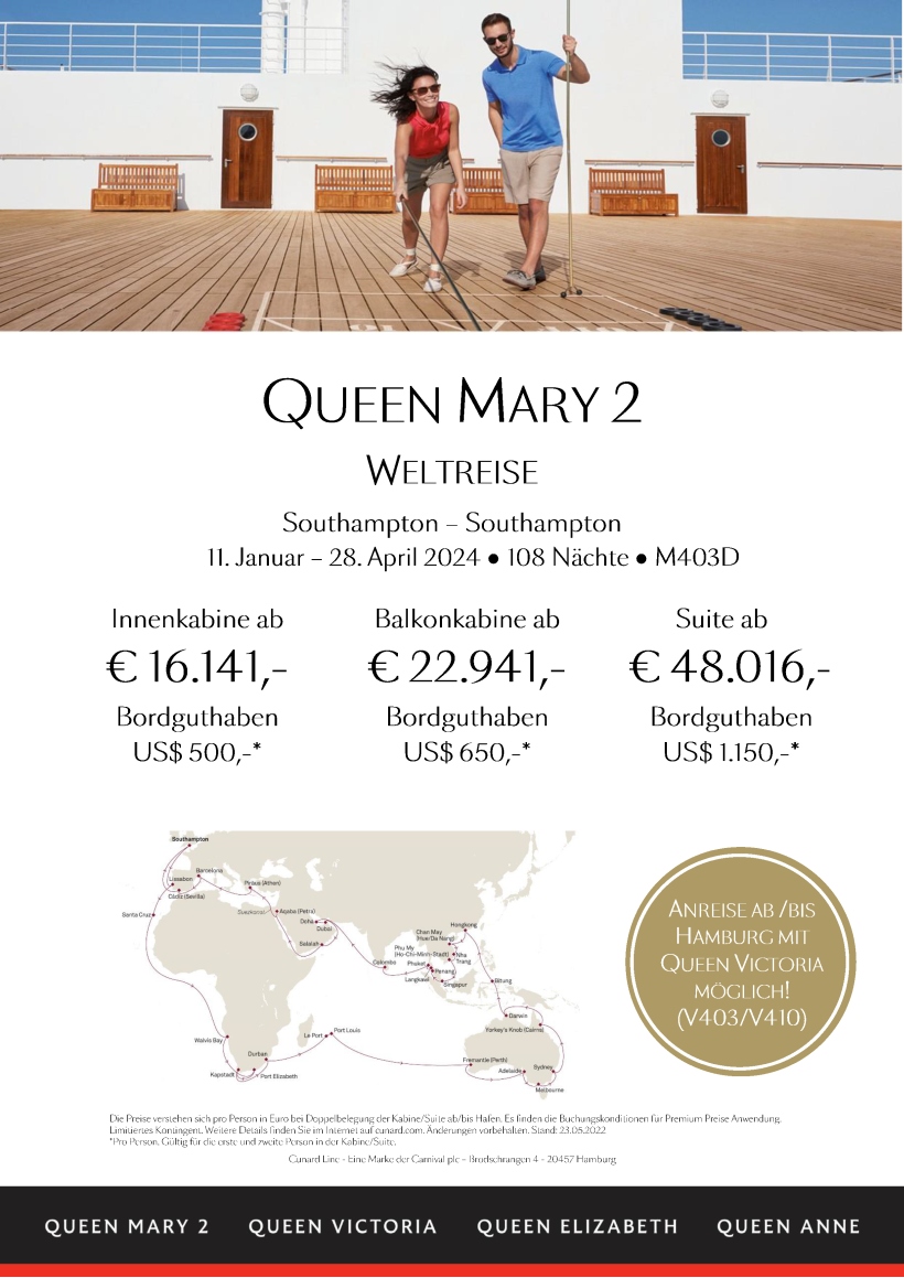 Queen Mary 2 Weltreise M403D Premium