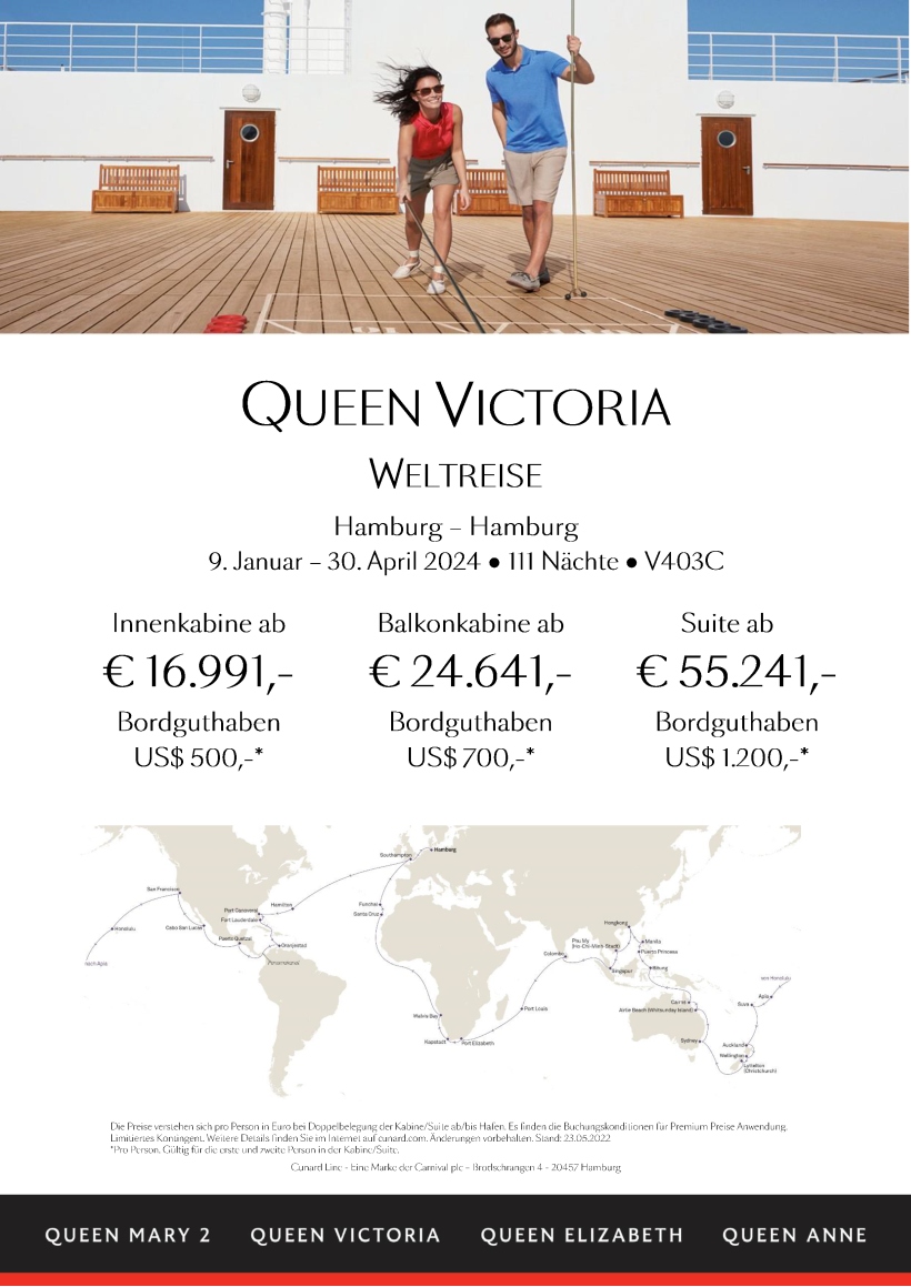 Queen Victoria Weltreise V403C Premium