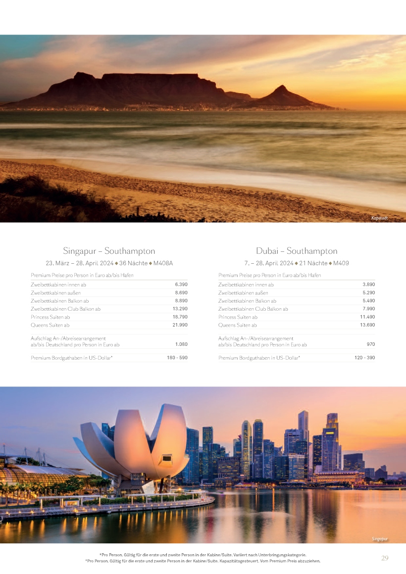 cunard katalog weltreise 2024 und queen anne premierensaison Seite 29