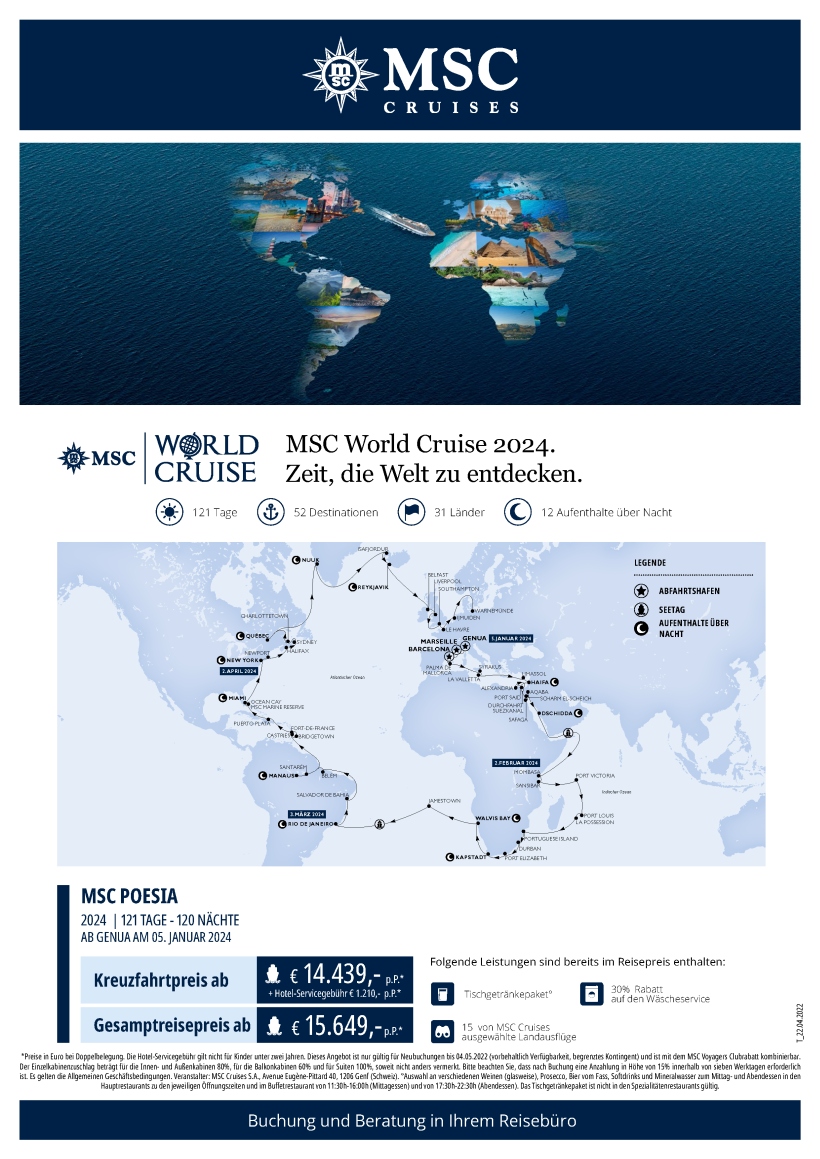 39420 02 GER MSC WORLD CRUISE 24 FLYER LOCALISATION VERTICAL