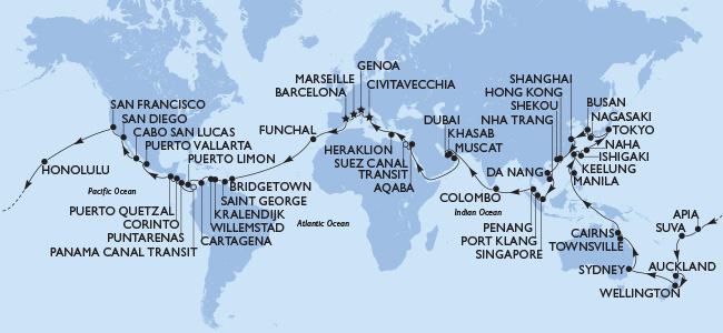 B2B DOCS MSCWorld Cruise 2026 map
